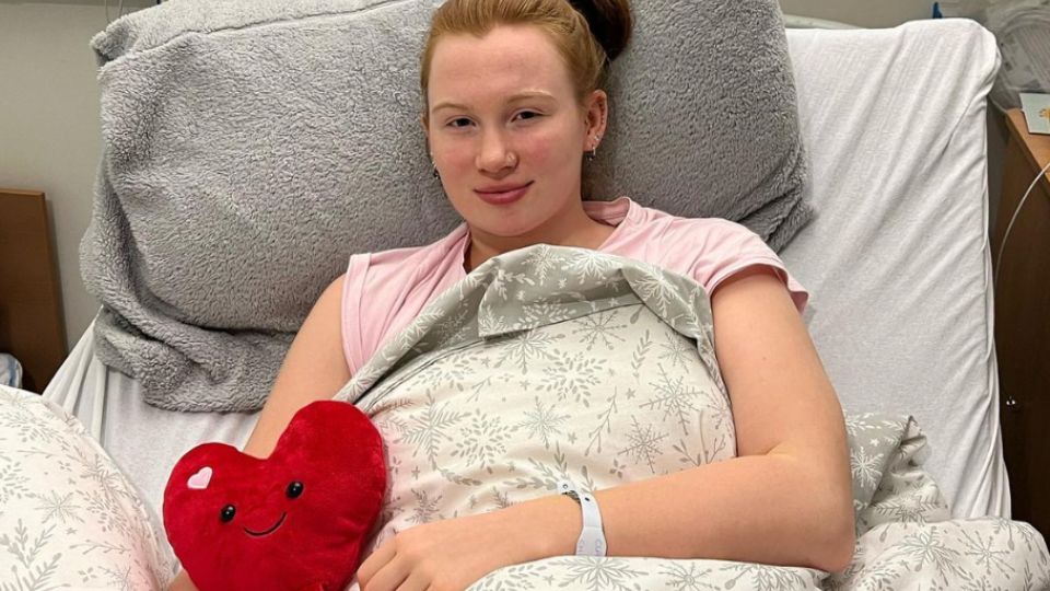 Clare McDonald in hospital battling Chiari Malformation